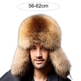 thumbnail image 5 of Dress Choice Men Trapper Hat Winter Bomber Hats with Ear Flaps Plush Windproof Faux Leather Cap with Fleece Lined for Cycling Skiing Outing Hunting, 5 of 8