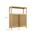 thumbnail image 4 of GVN Bathroom Storage Cabinet, Bathroom Floor Cabinet, Natural Bamboo Storage Cabinet for Bathroom, Living Room, Bathroom Storage Cabinet with Shelves, 4 of 8