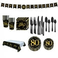 thumbnail image 3 of HILABEE Birthday Party Supplies Anniversaries Serves 16 Guests Disposable Dinnerware 80th, 3 of 8