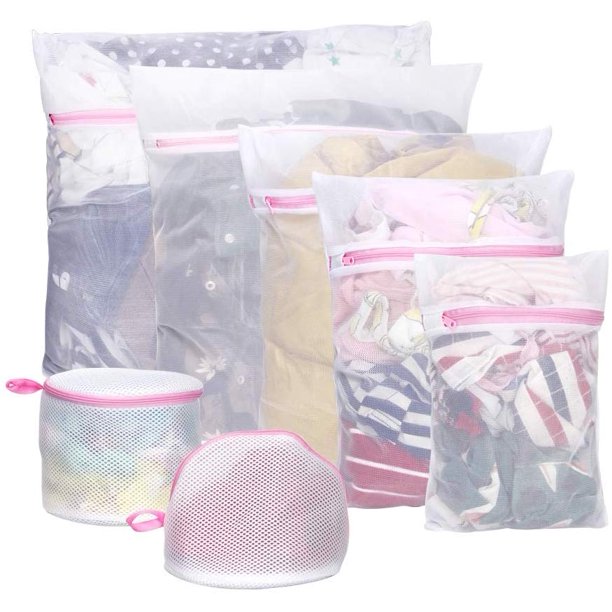 Mesh Laundry Bags, 7Pack Durable Washable Laundry Wash Bag with Zipper