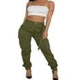 thumbnail image 1 of Pantalon Cargo Taille Haute pour Femmes Pantalons à Poches Multiples Décontractés, 1 of 5