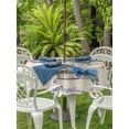 thumbnail image 2 of Spring Easter Outdoor Tablecloth - 54 Inch Round Dining Table Cover, Retro Rabbit Cup Botanical Purple Leaves Waterproof Outdoor Table Cloth with Umbrella Hole & Zipper for Picnic/Patio/Party, 2 of 7