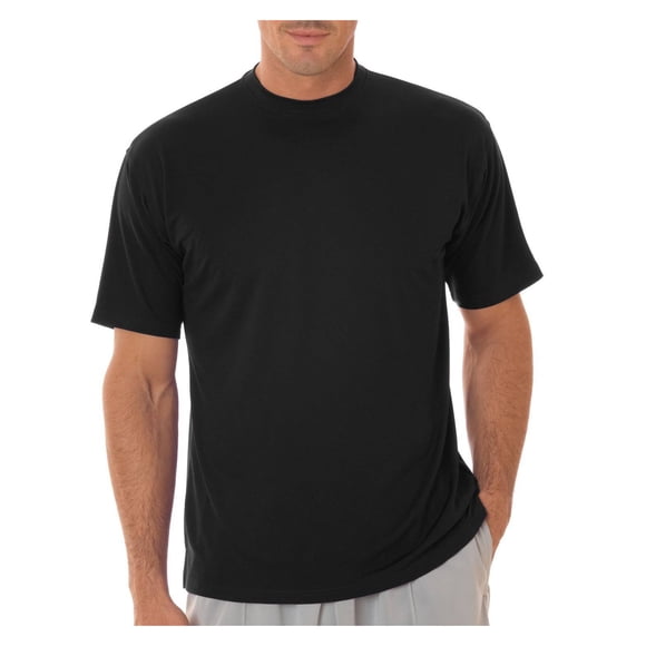 Ultraclub Men's Cool & Dry Sport Performance Interlock Tee - Black - Small