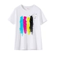 thumbnail image 1 of Birdeem Chemise Décontractée Imprimée pour Femmes Col Rond Manches Courtes Tee Tops Manches Courtes Blouses Col Rond Chemises, 1 of 1