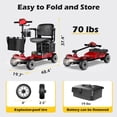 thumbnail image 5 of EAGLOG Upgrade 4 Wheels Mobility Scooter with Removable Battery, Compact Heavy Duty Mobile for Travel, Foldable Powered Wheelchair for Adult, 330lbs, Red, 5 of 12