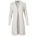 thumbnail image 1 of FashionOutfit Women's Solid Soft Stretch Long-line Long Sleeve Open Front Knit Cardigan, 1 of 1