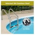 thumbnail image 3 of Swimming Pool Ladder, 3-Step Heavy Duty Stainless Steel Pool Stair w/Non-Slip Steps, Easy to Install, Pool Ladder for Inground Pools, Gym & Water Park, 265 LBS Weight Capacity, 3 of 9