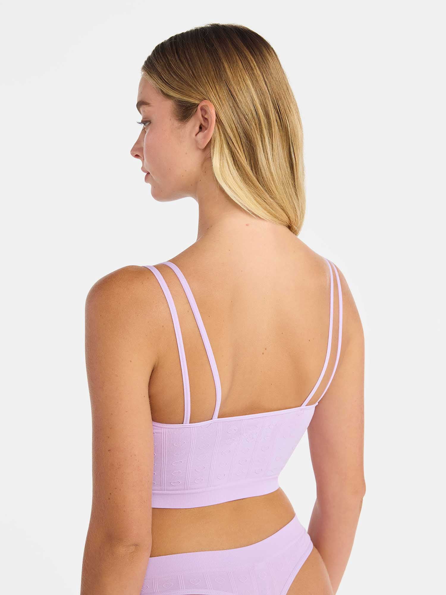 No Boundaries Seamless Cami Bra and Thong Panties Set, 2 Piece, Women's XS-XXXL