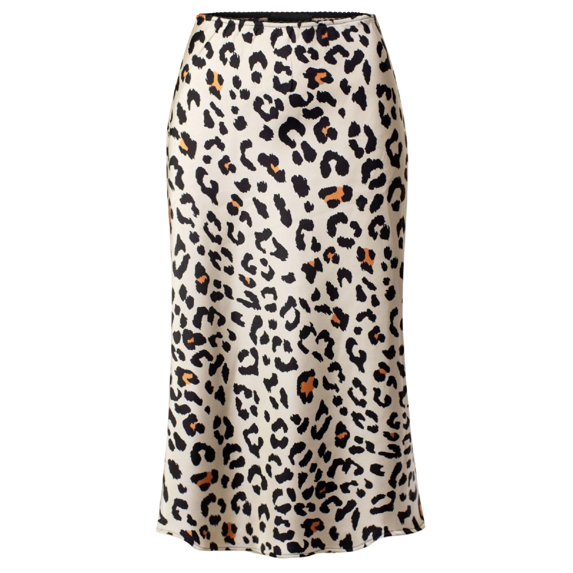 Made by Olivia Women's Solid and Print A-Line Elastic Waist Boho Midi Skirt Sks Taupe 1XL