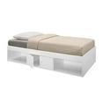 thumbnail image 2 of Kings Brand - Twin Size Wood Platform Bed with Storage, White, 2 of 5