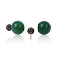 thumbnail image 3 of Infinity Stud Earrings Studded Agate Gemstone Vintage Diamond 925 Silver, 3 of 3