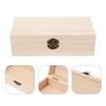 thumbnail image 2 of ColoMX Cofre de joyería de madera con tapa con bisagras, escritorio retro sin terminar, pequeño joyero de madera, decorar cajas de madera para joyería artesanal, estuche para alfileres, 2 of 7