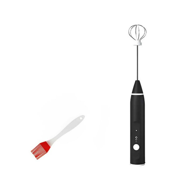Inteprter Batidor de huevos eléctrico Batidor de leche de mano Batidor de huevos Herramienta para revolver Galletas Postre Mezclador de bricolaje para Cocina y Comedor Negro Inteprter HA078135-03