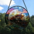 thumbnail image 2 of Customized Train Stained Glass Window Hangings, Train Colorful Glass Panel Pretty Gifts, Train Decoration for Home Garden Christmas sX2rYu, 2 of 5