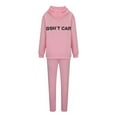 thumbnail image 5 of Women's 2 Piece Sports Lounge Outfits Loose Hoodie Sweatshirt and Jogger Pant Sets Dropped Long Sleeve Tracksuit (Medium, Pink), 5 of 5