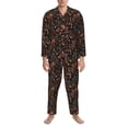 thumbnail image 3 of Naloa Floral Men’s Pajamas Set - Long Sleeve Button Down Sleep Shirt and Pajama Bottoms Sleepwear Set-XX-Large, 3 of 7