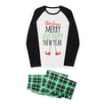 thumbnail image 6 of EYIIYE Family Christmas Pajamas Matching Sets Letter Print Long Sleeve Shirt and Elastic Plaid Pants Set Loungewear Soft Sleepwear, 6 of 10