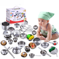 thumbnail image 4 of Utensilios de cocina de acero inoxidable para niños Enpei, juguetes de cocina para bebés, muñecas para cocinar y cocinar, casa de juegos para niñas, traje, 4 of 5