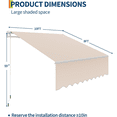 thumbnail image 6 of 10’x8’ Retractable Patio Awning – Manual Sun Shade with Heavy Duty Aluminum Frame & 280GSM Waterproof Polyester Fabric | Adjustable Outdoor Awning for House, Deck, Porch, 6 of 7