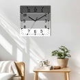 thumbnail image 3 of Black Grey Striped Wooden Wall Clock Silent Non Ticking, Farmhouse Modern Square Wall Clocks Battery Operated, Decor Clock for Home Office, Living Room, Kitchen, 12 Inch, 3 of 9