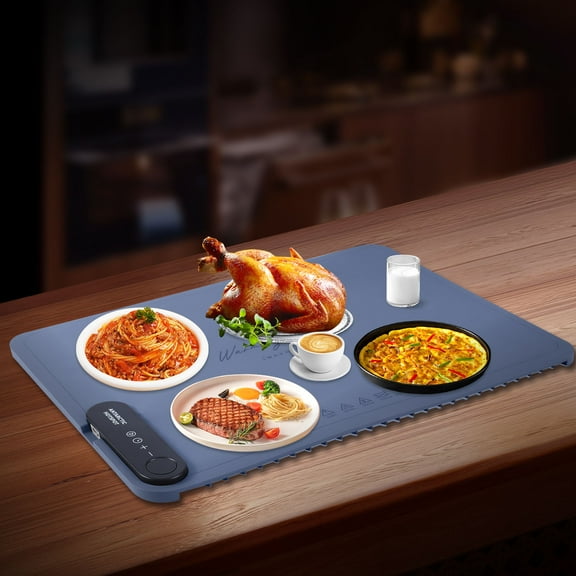 Food Warming Mat 24x16 inch Surface Heating for Food Party Buffet Daily Use,Portable Electric Silicone Defrosting Tray,Hot Plate Keep Food Warm