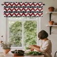 thumbnail image 5 of Abstract Geometric Window Valance Curtain Red Black Minimalist Rod Pocket Short Curtain for Living Room, Bedroom & Kitchen Window Decor 60x18in, 5 of 8