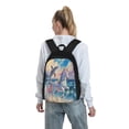 thumbnail image 4 of Lsque Dolphin Rainbow Horse Pattern Adult Backpack – Durable & Lightweight PU Canvas Storage Bag , 15” Laptop Compartment, and Multiple Pockets, 4 of 4