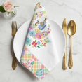thumbnail image 2 of Easter Cloth Napkins, Colorful Checkered Spring Bunny Flower Eggs Striped Washable and Reusable Dinner Napkins Set of 8, Table Napkin for Kitchen Party Birthday Wedding Hotel Housewarming 20"x20", 2 of 9