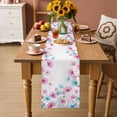 thumbnail image 2 of Blue Pink Flowers Table Runner 36 Inches Long Farmhouse Dress Scarves, Spring Garden Floral Watercolor Dining Tablerunner for Coffee Table/Kitchen Island/Party Décor, Small 13" x 36", 2 of 8