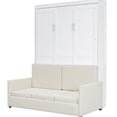thumbnail image 3 of White Bed With Cushion For Small Spaces - Easily Full Size Apartments And Cozy Back Transform Into Comfortable Areas,, 3 of 7
