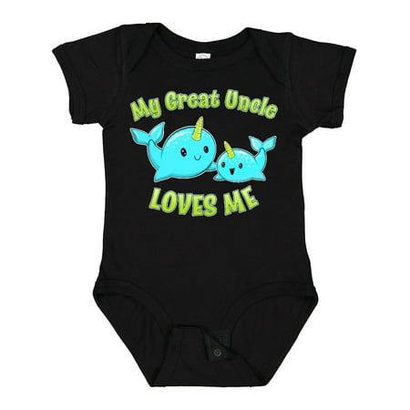 

Inktastic My Great Uncle Loves Me- Cute Narwhal Gift Baby Boy or Baby Girl Bodysuit