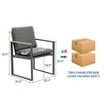thumbnail image 3 of Outdoor Dining Chairs Set of 4 with Teak Armrest 4 Pieces Chair Aluminum Outdoor Furniture,Grey, 3 of 5