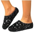 thumbnail image 4 of Sandals for Women Clearance, Xunlbb Women's Fashion Casual Spring And Summer New Beach Versatile Sequined Round Toe Flat Slippers(Black,Size:36), 4 of 9