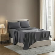 Nestl King Sheet Sets, 1800 Series Deep Pocket 4 Piece, Luxury Soft Microfiber Bed Sheet Sets, CHARCOAL STONE GRAY
