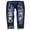 A Blue-3768, variant on Womens Jeans Distressed Ladies Jeans Boyfriend Jeans for Women Trendy Patchwork Denim Pants Straight Leg Jeggings Stretch