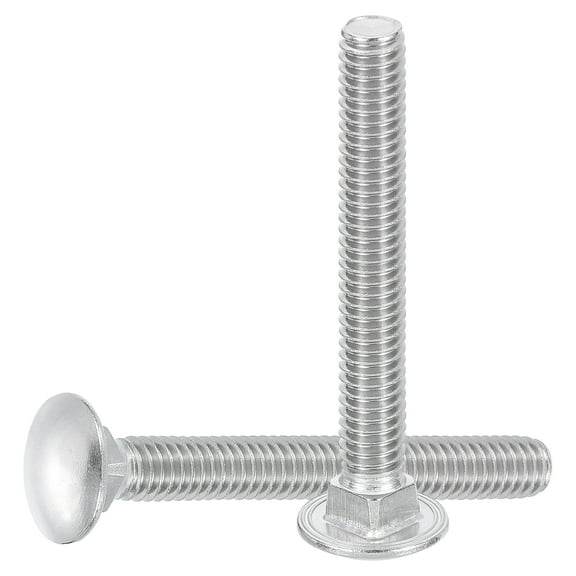 Uxcell 25Pack 5/16"-18x4" Stainless Steel Carriage Bolts Round Head Square Neck, Silver