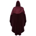 thumbnail image 5 of Capa con capucha de caballero Medieval para Halloween para hombre, abrigo con dobladillo alto y bajo, Jersey fruncido, capa, disfraz gótico renacentista de mago vampiro, 5 of 5