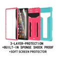 thumbnail image 3 of Dteck Case for Amazon Fire HD 10 11th Generation / HD 10 Plus 2021 Tablet, Heavy Duty Three Layes Rugged Shockproof Case Kickstand Cover with PET Screen Protector,Mint + Rose, 3 of 6