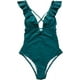 thumbnail image 2 of Traje de baño de una pieza para mujer con volantes y escote en V profundo con tiras Trajes de baño, 2 of 6