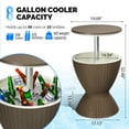 thumbnail image 3 of IVV Cooler Side Table Outdoor - 8 Gallon Cooler Table with Drainage Plug and Retractable Tabletop, 3-in-1 Patio Bar Ice Cooler Cocktail Table for Beer Wine Storage, Deck Pool Backyard Party (Coffee), 3 of 9