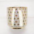 thumbnail image 3 of Vases Star Ceramic Vase Geometric Flower Pattern Pot 4.75 in White & Gold, 3 of 3