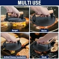 thumbnail image 6 of CHEFSPOT 7" Preseasoned Cast Iron Burger Press with Stay-Cool Wood Handle, Ridged Surface, 6 of 7
