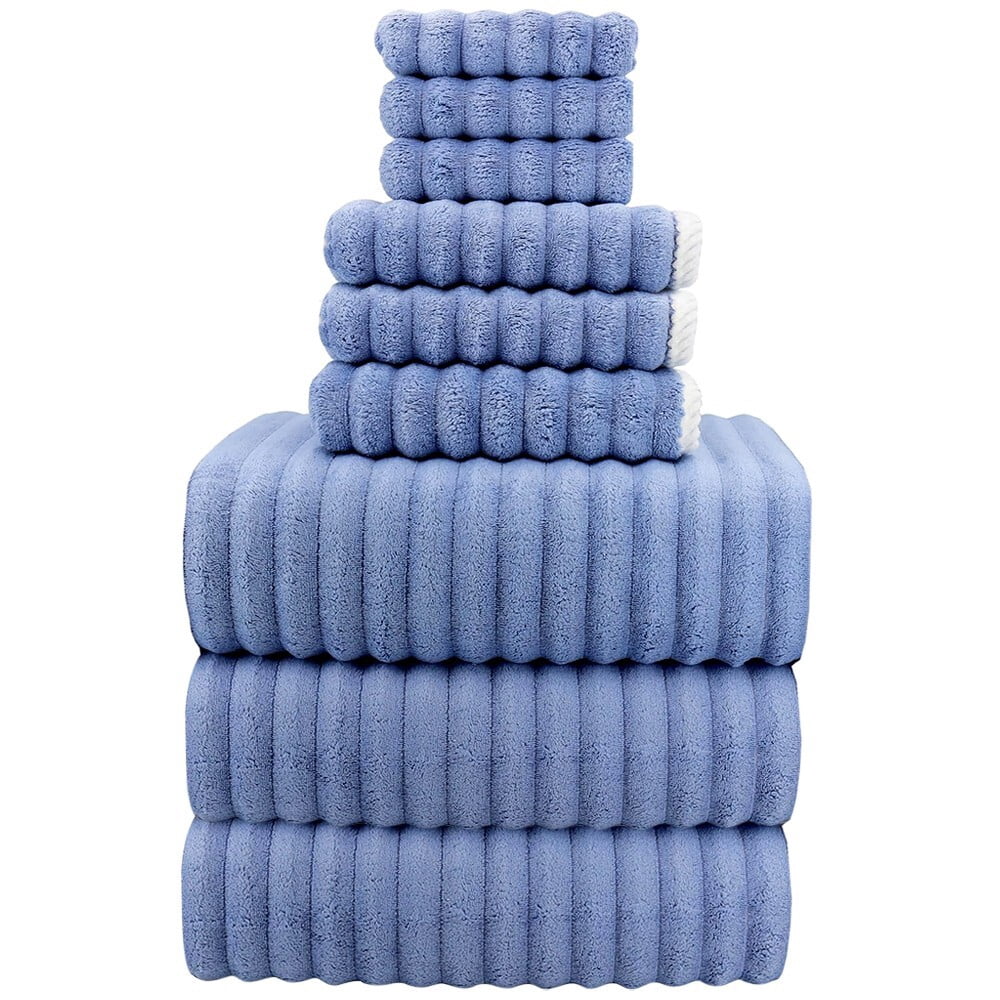 Elegant Choise 3/9 Pieces Candy Fleece Towel Set - Ultra Soft Bath, Hand & Face Towels in 4 Colors | Quick-Dry & Luxurious
