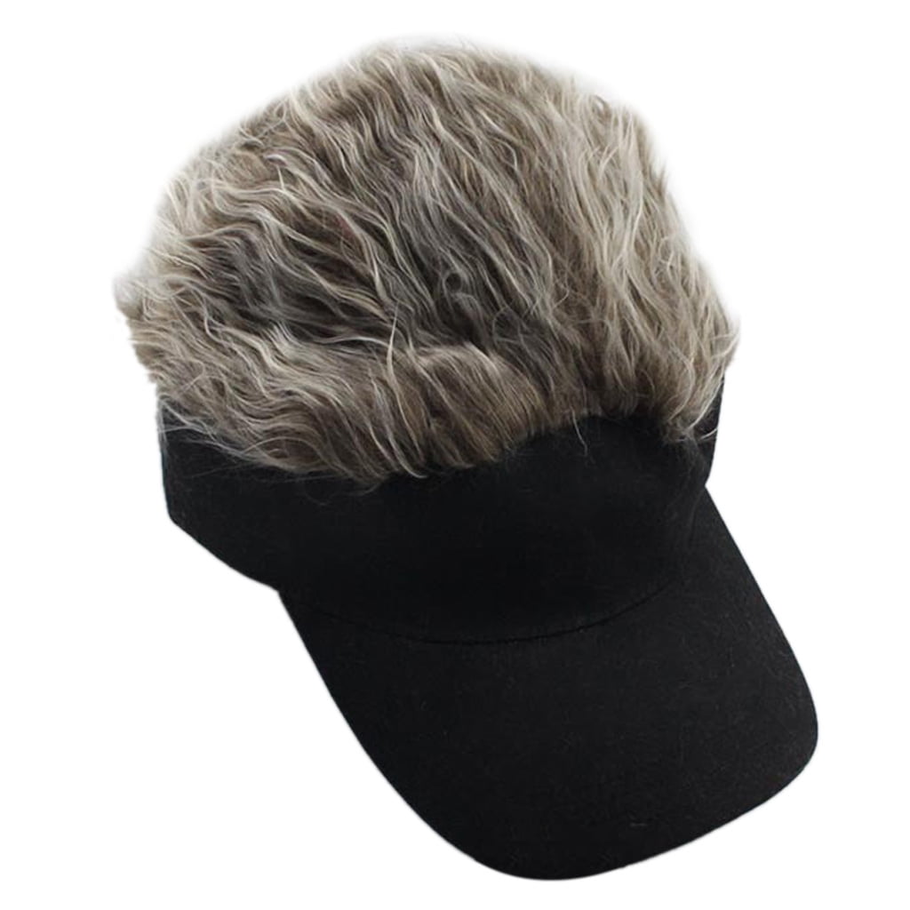 ✪ Men Women Fake Flair Hair Baseball Cap Sun Visor Fun Halloween Party  Toupee Hat - Walmart.com