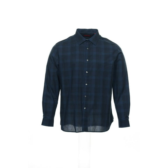 Red Men's Blue Plaid Button Down Shirt