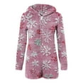 thumbnail image 5 of LEKWK Christmas Fleece Jumpsuits for Women One Piece Long Sleeve Cute Teddy Bear Rompers Matching Santa Xmas Pajamas Sleepwear Hooded Zip Up Jumpers Holiday Funny Clothes, 5 of 7