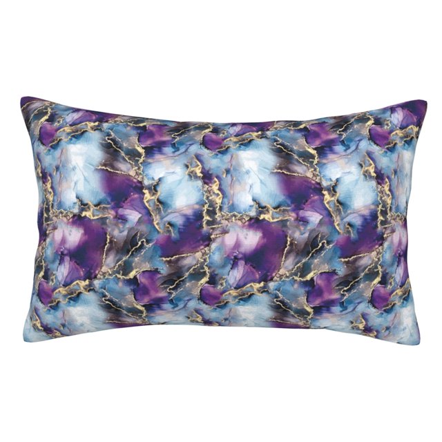 Balery Purple Marble Texture Funda de Cojín Estampada, Regalos para Mujeres, Regalos de Amor para Ella, Regalos para Novia o Esposa, Funda de Almohada-16"x24"