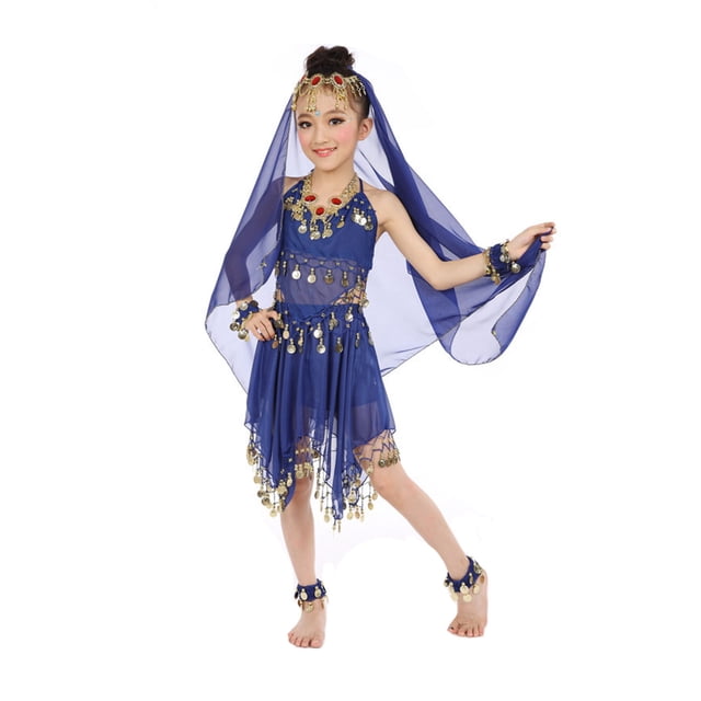 TZEWGL Belly Dancing Dance Performance Summer Clothes Outfit Sets For Kid 2 Piece Sets For Kids size 4-17T