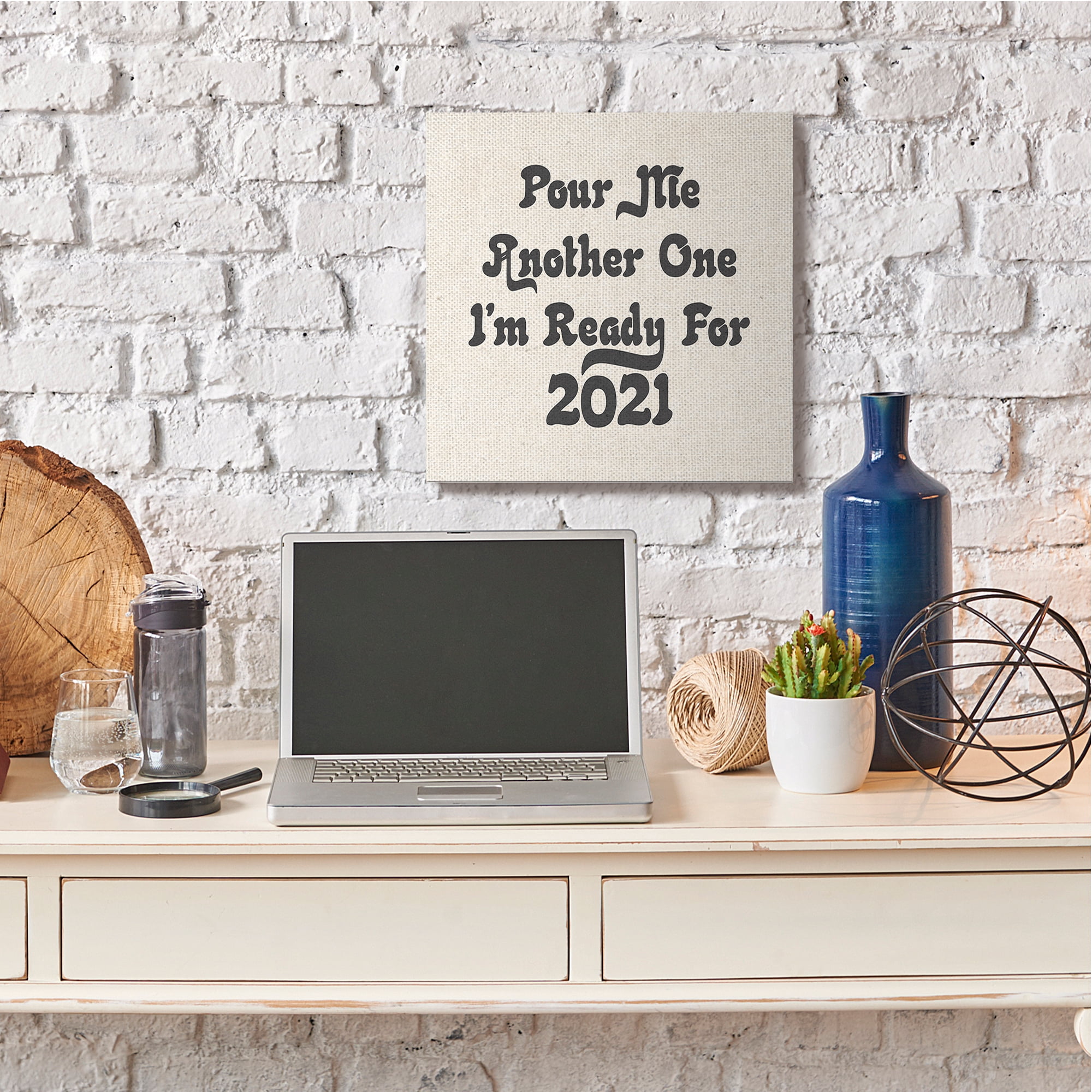 Stupell Industries Wine Definition Funny 2020 Drinking Humor Inspirational Painting Gallery Wrapped Canvas Art Print Wall Art, 10 x 24