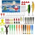 thumbnail image 1 of Calendario Adviento Navidad Cuenta Regresiva Con Señuelos Pesca 82 Piezas Cucharas Blandos Minnow Regalo para Padre Abuelo, 1 of 9